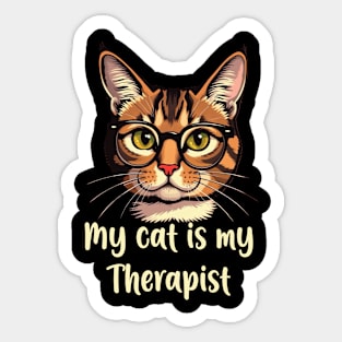 My Cat is my Therapist Sticker